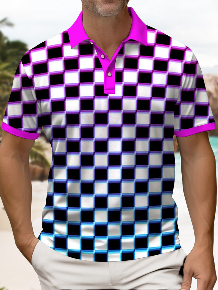 Alohadaddy® Business Casual Geometric Print Button Pocket Stretch Men&