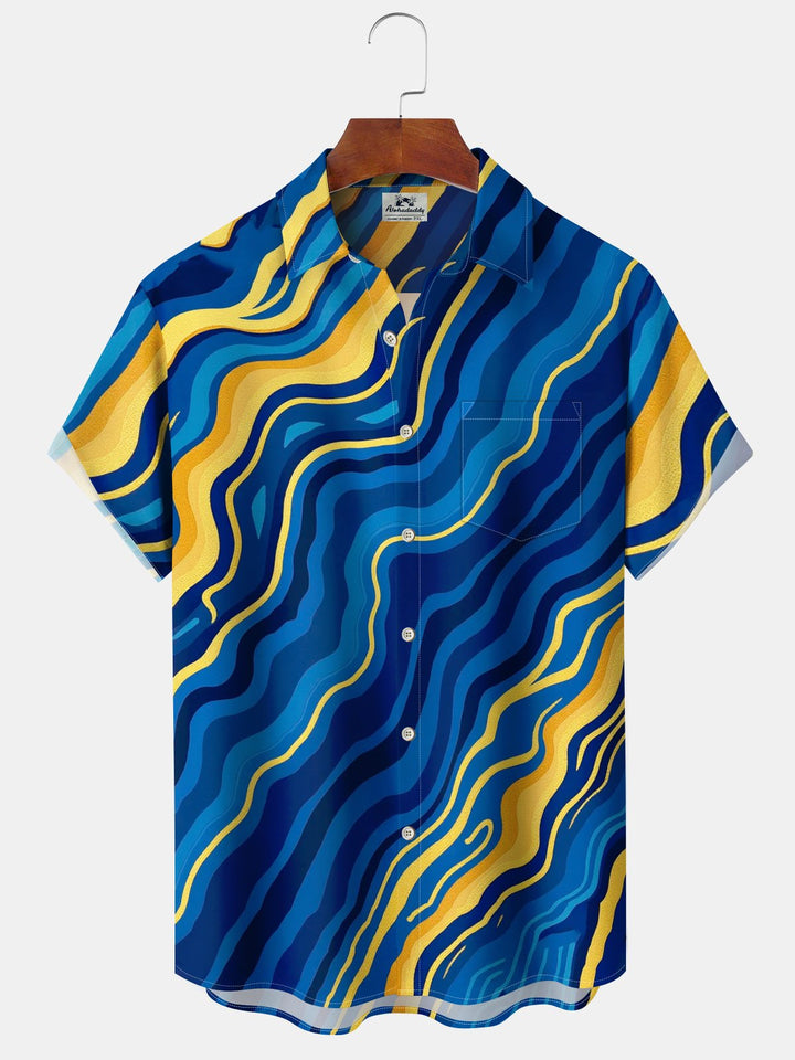 Alohadaddy® Casual Stripes Abstract Print Pocket Stretch Men&