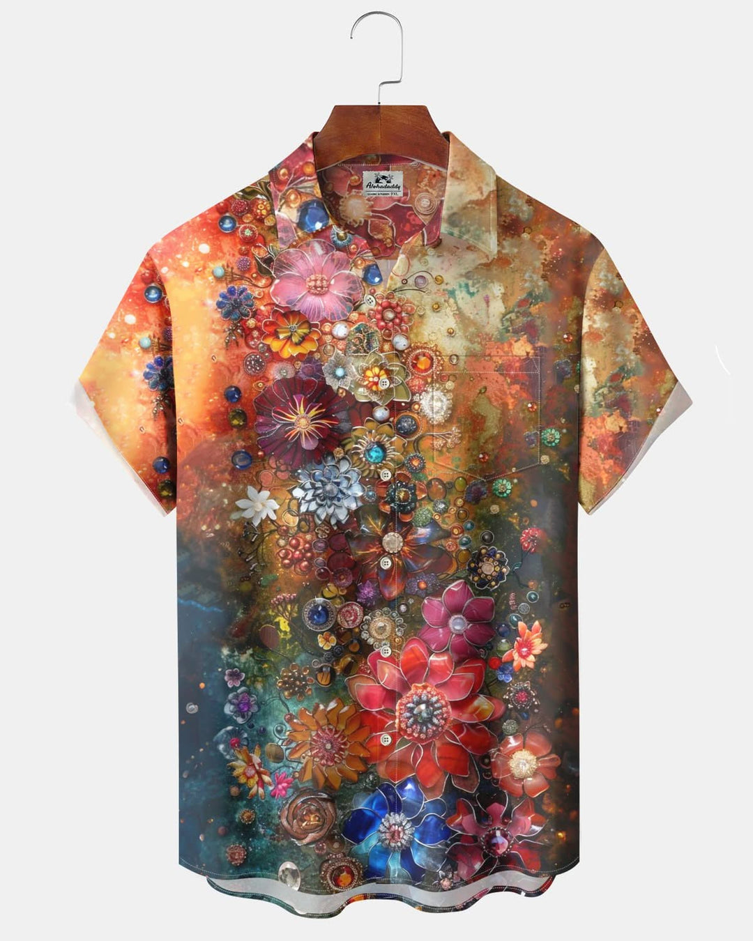 Alohadaddy® Vintage Floral Print Pocket Button Men&