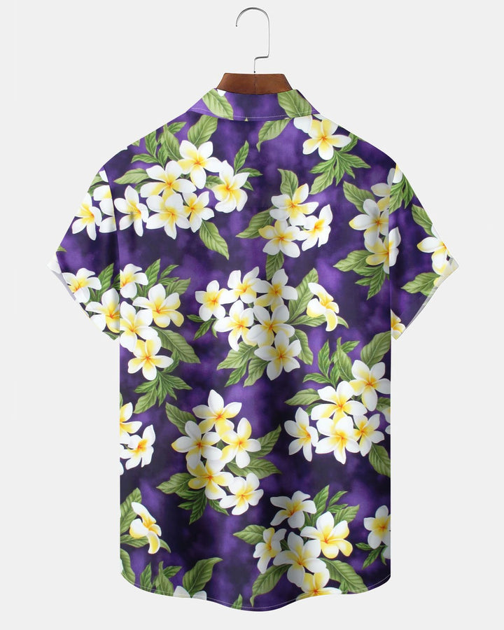 Alohadaddy® Hawaiian Floral Print Art Pocket Stretch Men&