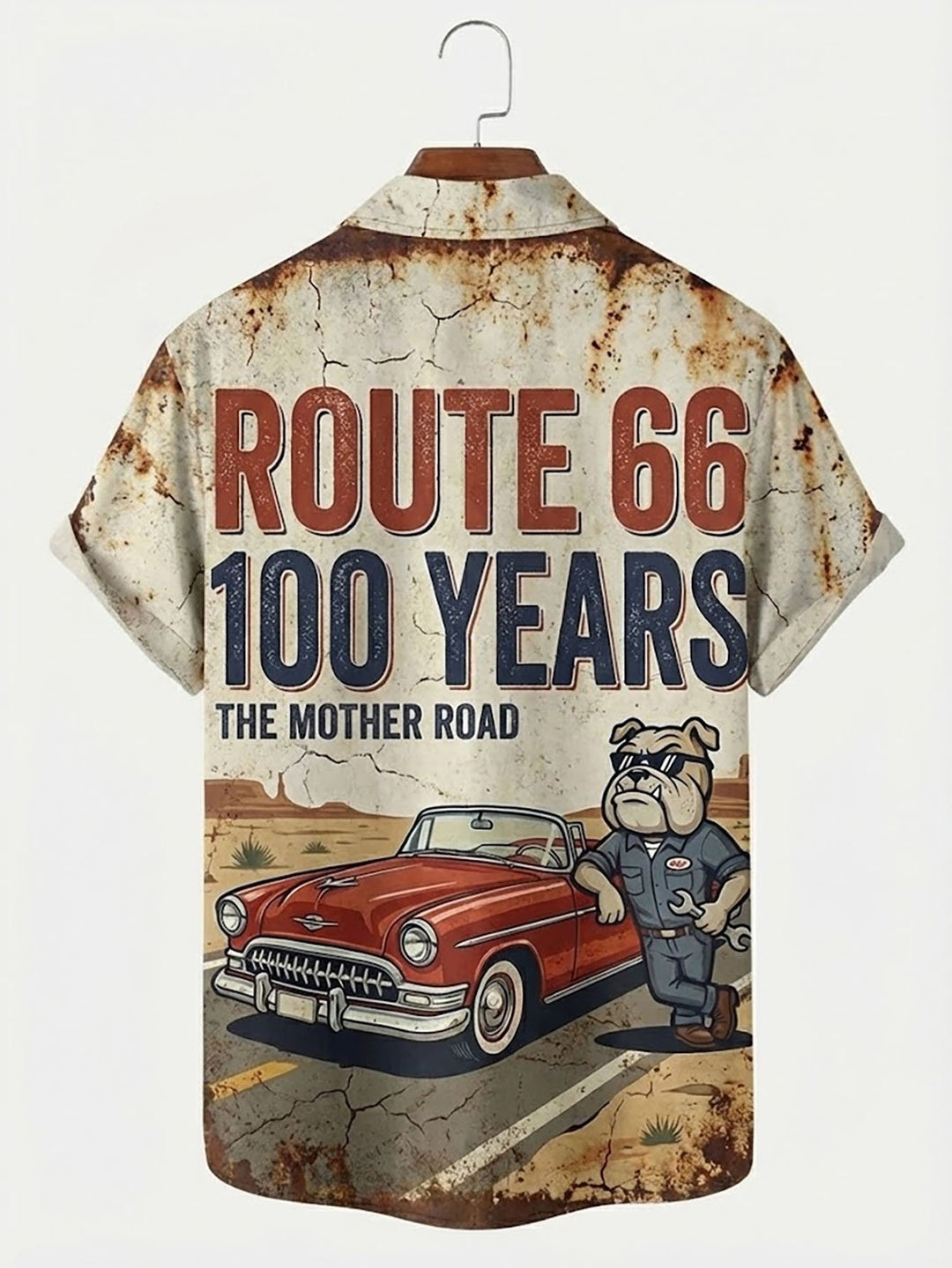 Alohadaddy®  Retro Route 66 Car Print Men&