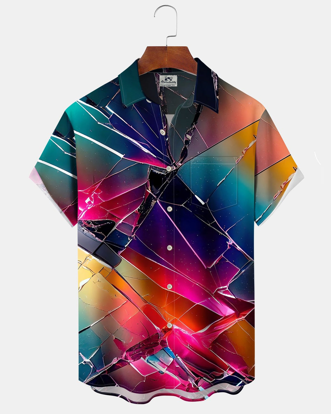Alohadaddy® Casual Abstract Print Art Button Pocket Cardigan Men&
