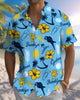 Alohadaddy® Hawaiian Parrot Print Art Button Pocket Cardigan Men's Short Sleeve Shirt