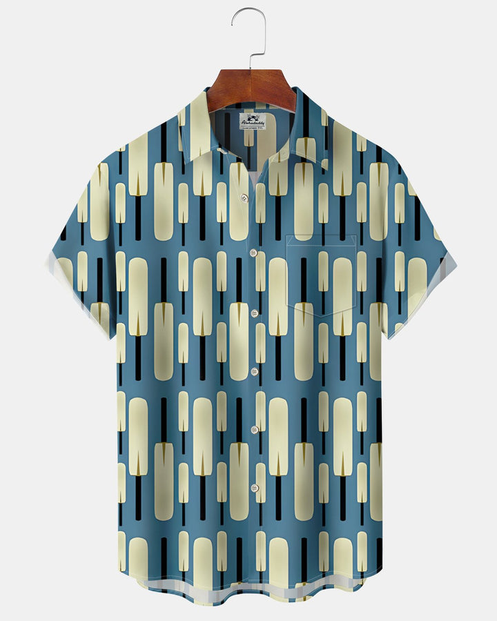 Alohadaddy® Casual Geometric Print Art Button Cardigan with Pockets for Men&
