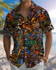 Alohadaddy® Vintage Graffiti Print Art Button-Down Pocket Cardigan-Style Men's Short-Sleeve Shirt