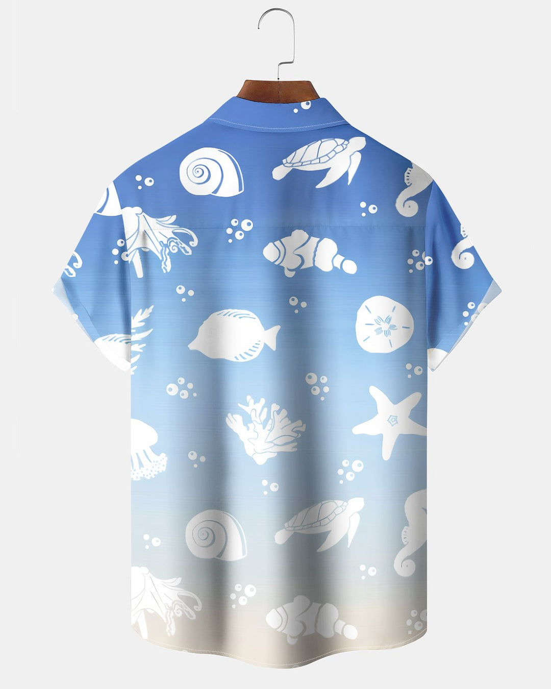 Alohadaddy® Casual Marine Life Print Art Button Pocket Cardigan Men&