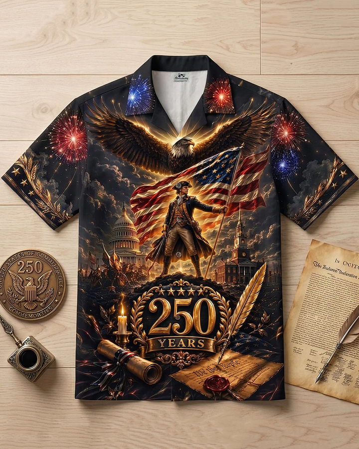Alohadaddy® Holiday Independence Day Print Art Button Cardigan with Pockets Men&
