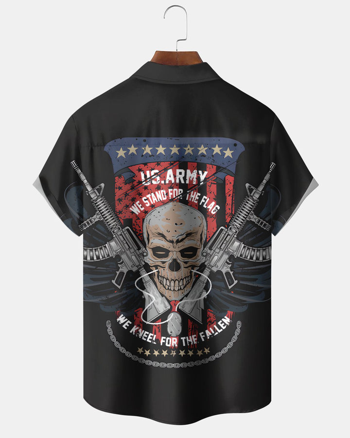 Alohadaddy® Holiday Independence Day Print Art Button Pocket Cardigan Men&