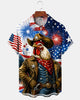 Alohadaddy® Holiday Independence Day Print Art Button Pocket Cardigan Men's Short Sleeve Shirt