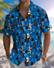 Alohadaddy® Men's Short-Sleeve Button-Down Shirt Vintage Samurai Print with Pocket