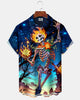 Alohadaddy® Men's Short-Sleeve Button-Down Shirt Holiday/Halloween Graphic Print with Pocket