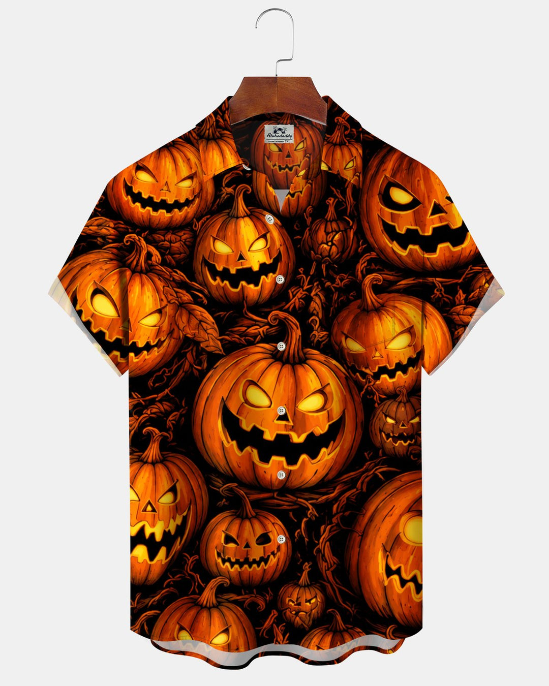 Alohadaddy® Holiday Halloween Graphic Print Button-Down Pocket Cardigan-Style Men&