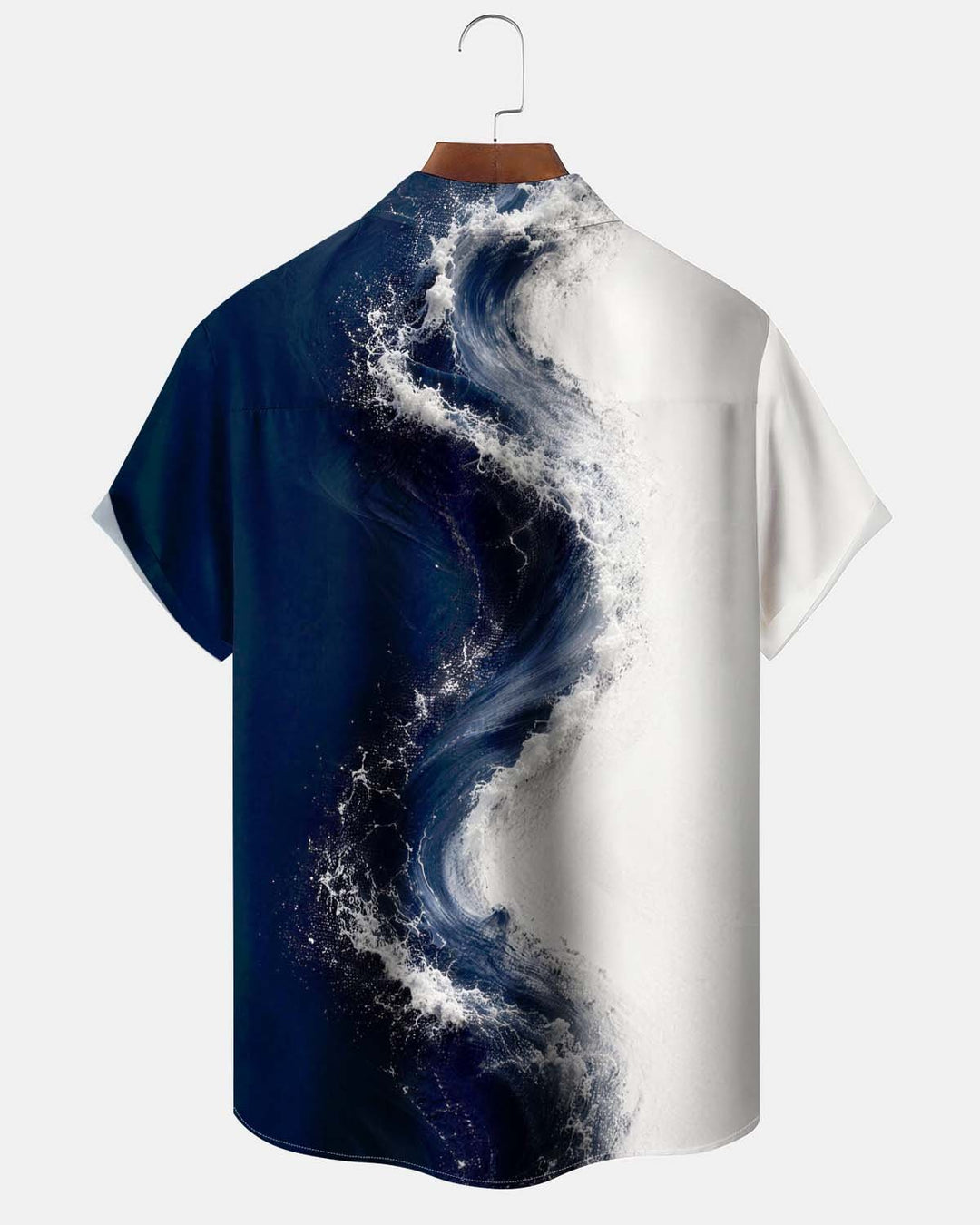 Alohadaddy® Men’s Short-Sleeve Button-Down Shirt  Hawaiian Ocean-Themed Graphic Print with Pocket