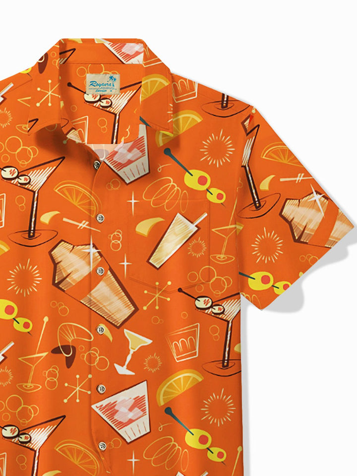 Chemise hawaïenne pour homme Alohadaddy Beach Vacation Cocktail Bartender Art Camp Pocket Shirt Big Tall