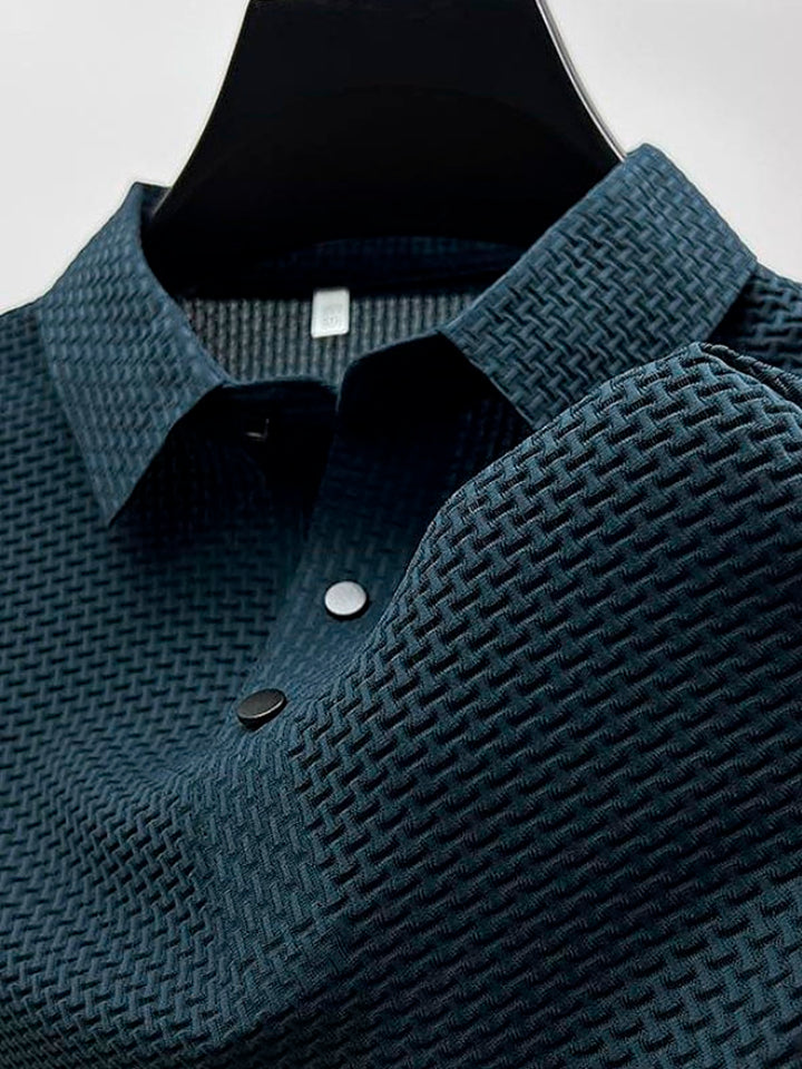 Camisa tipo polo con solapa abotonada de seersucker de secado rápido para hombre de Alohadaddy Retro Basics, tallas grandes