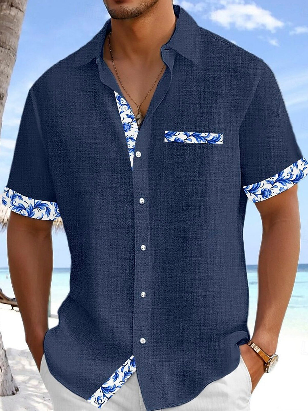 Alohadaddy® Hawaiian Floral Textured Print Men&