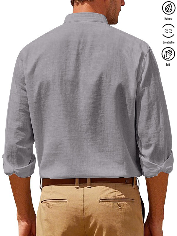 Alohadaddy® Basic Solid Color Cotton Linen Print Men&
