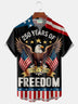 Alohadaddy® 250th Anniversary American Flag Eagle Print Men's Button-Down Pocket Short-Sleeve Shirt Big & Tall