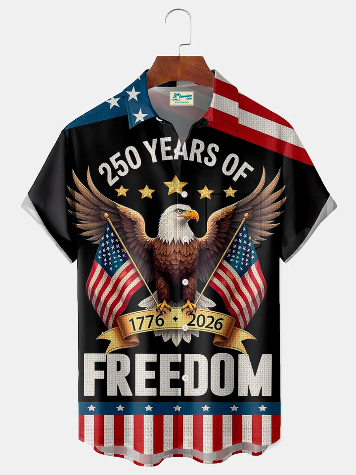 Alohadaddy® 250th Anniversary American Flag Eagle Print Men&