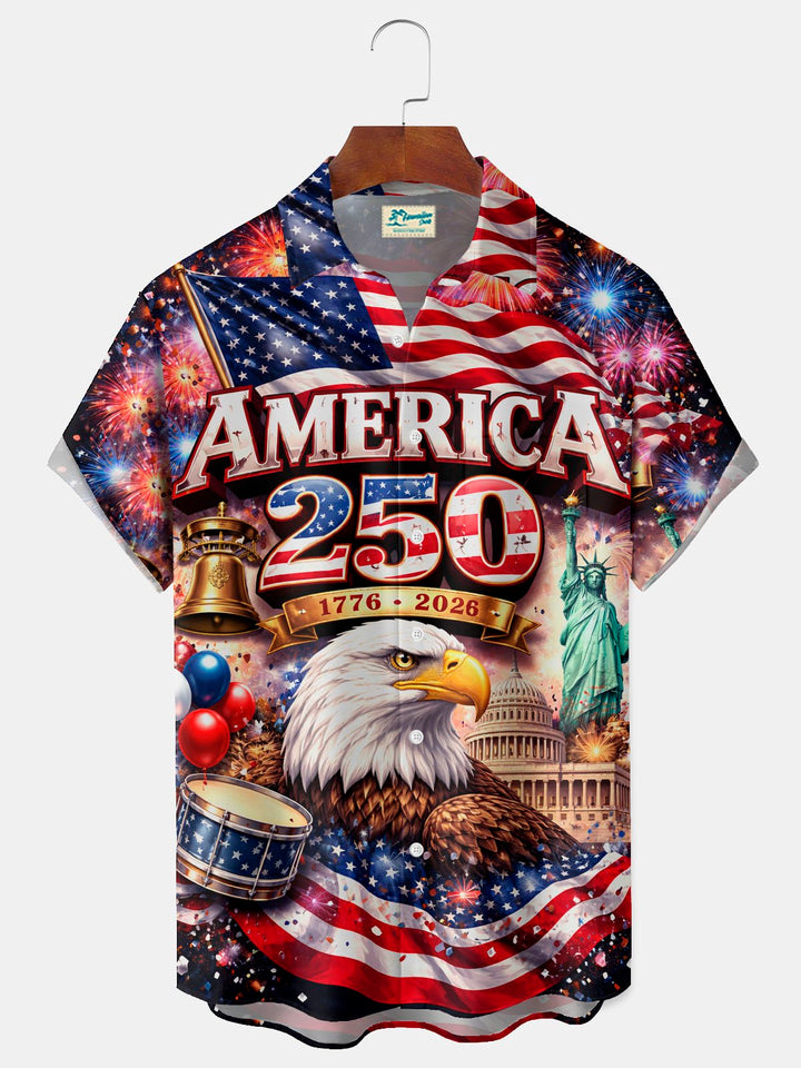 Alohadaddy® Hawaiian Retro Flag 250th Anniversary Print Men&