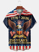 Alohadaddy®  Flag 250th Anniversary Print Men's Button-Down Short-Sleeve Shirt Big & Tall