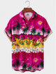 Alohadaddy® Men's Short-Sleeve Button-Down Shirt with Pocket Palm tree Print