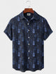 Alohadaddy® Men's Short-Sleeve Button-Down Shirt with Pocket  Music Print