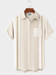 Alohadaddy® Men's Short-Sleeve Button-Down Shirt with Pocket Geometric Print
