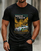 Men's Casual Short-Sleeve T-Shirt with Japanese-Style Car Graphic