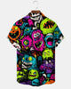 Alohadaddy® Men's Short-Sleeve Button-Down Shirt with Pocket Halloween Print