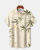 Alohadaddy® Men's Short-Sleeve Button-Down Shirt with Pocket Plant Print