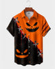 Alohadaddy® Men's Short-Sleeve Button-Down Shirt with Pocket Halloween Print