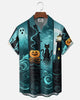 Alohadaddy® Men's Short-Sleeve Button-Down Shirt with Pocket Halloween Print
