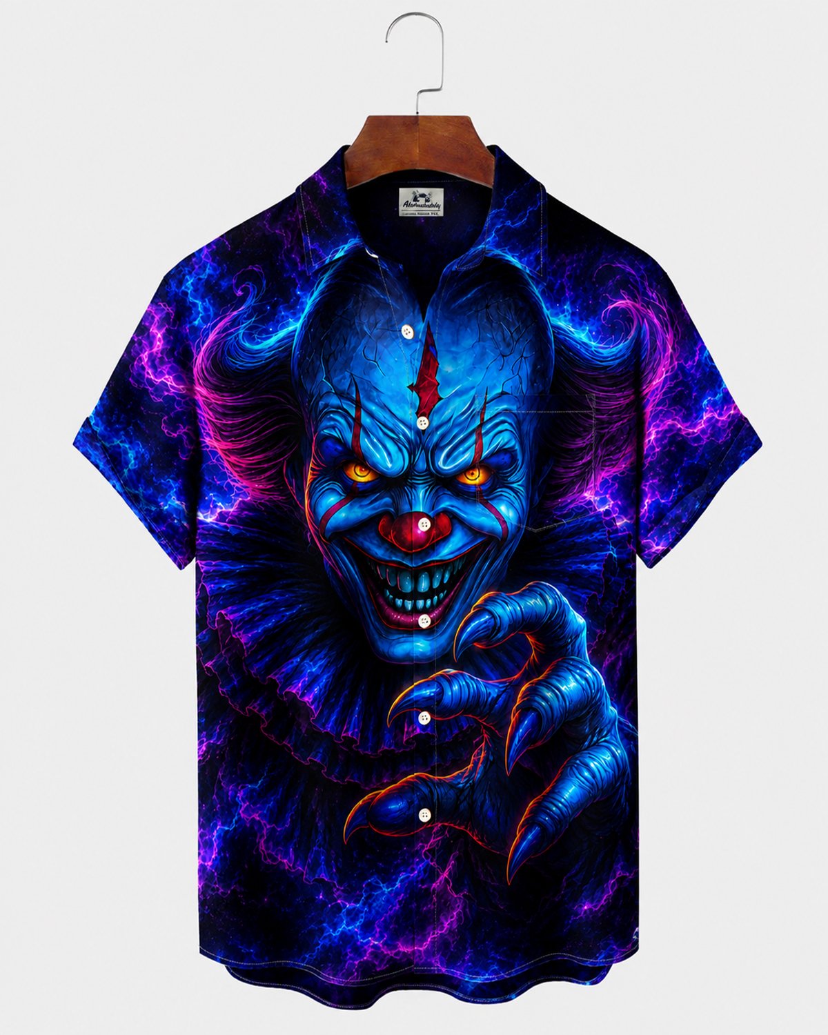 Alohadaddy® Men's Short-Sleeve Button-Down Shirt with Pocket Halloween Print