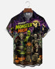 Alohadaddy® Men's Short-Sleeve Button-Down Shirt with Pocket Halloween Print