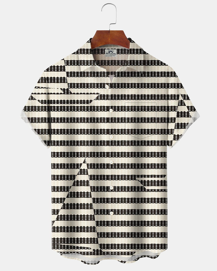 Alohadaddy® Retro Sailing Ship Polka Dot Print Men&