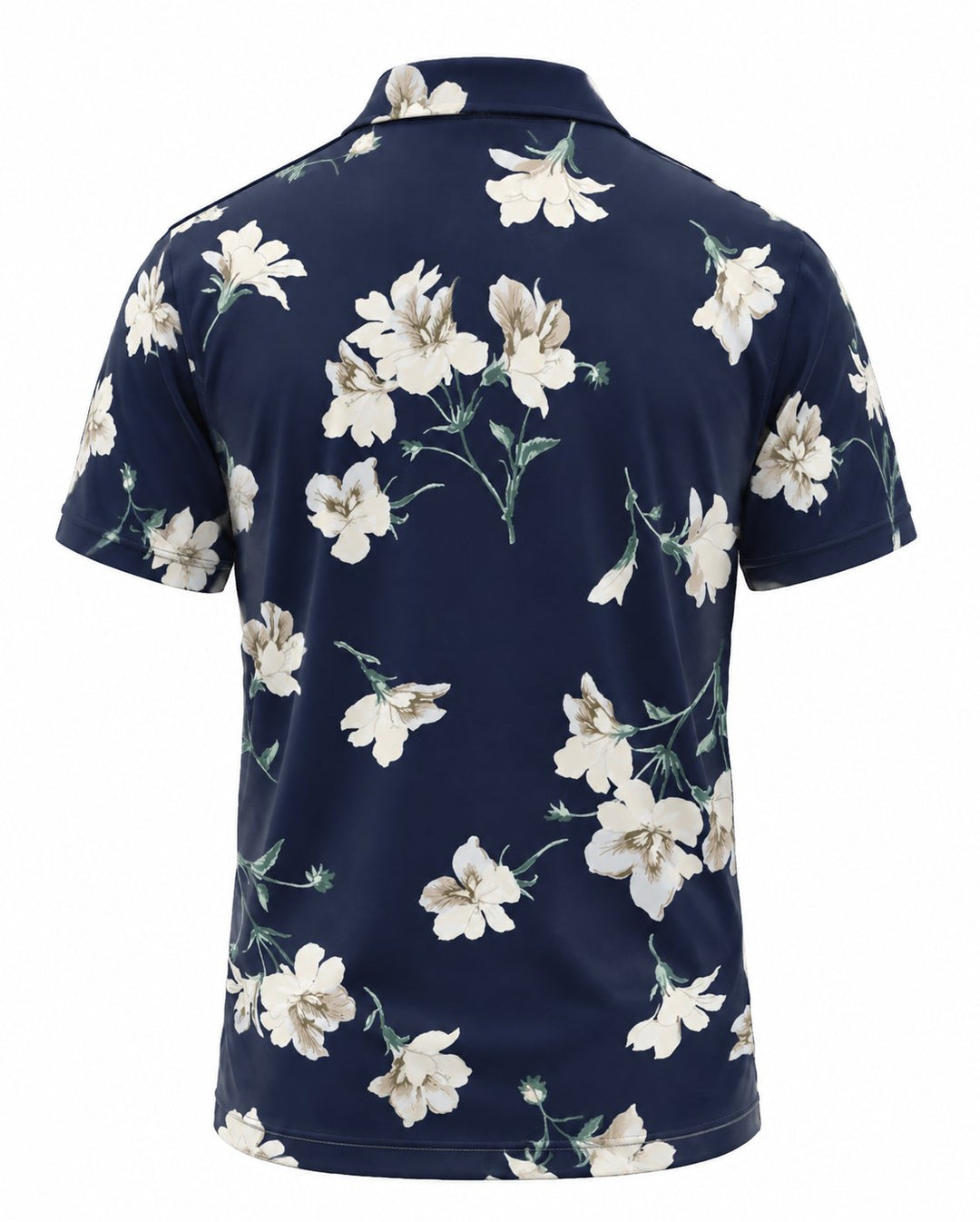 Men’s Basic Casual Flowering and plants Retro Print Button Down Polo Short-Sleeve Big &amp; Tall