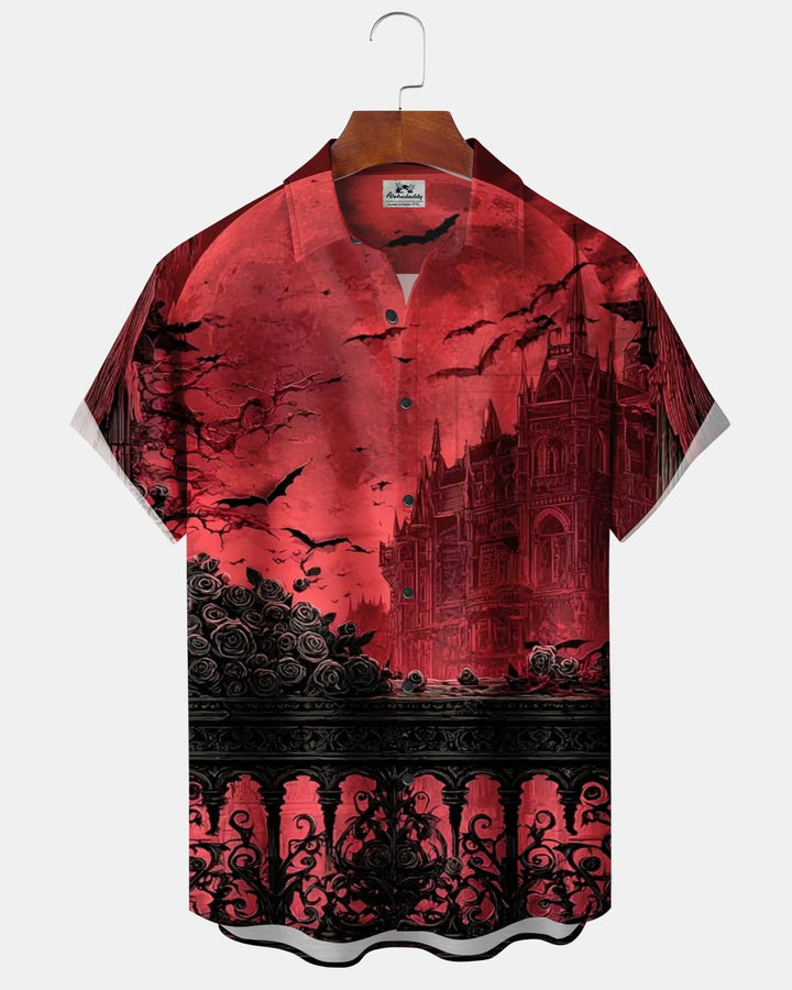 Alohadaddy® Halloween Bat Castle Print Men&