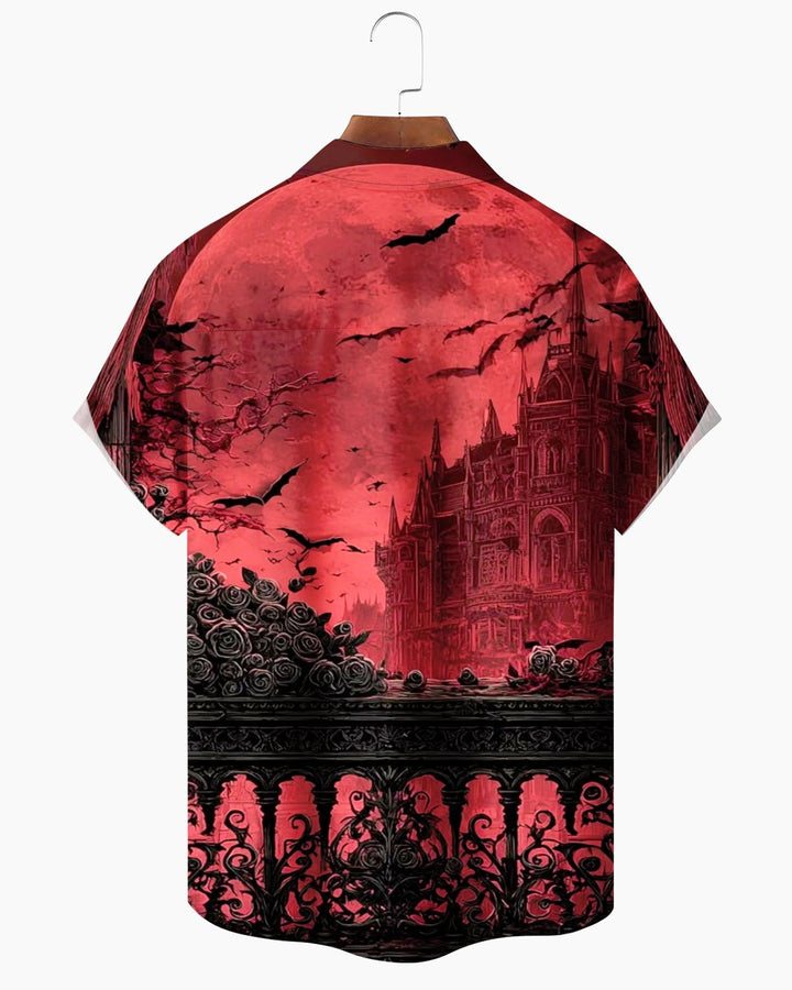 Alohadaddy® Halloween Bat Castle Print Men&
