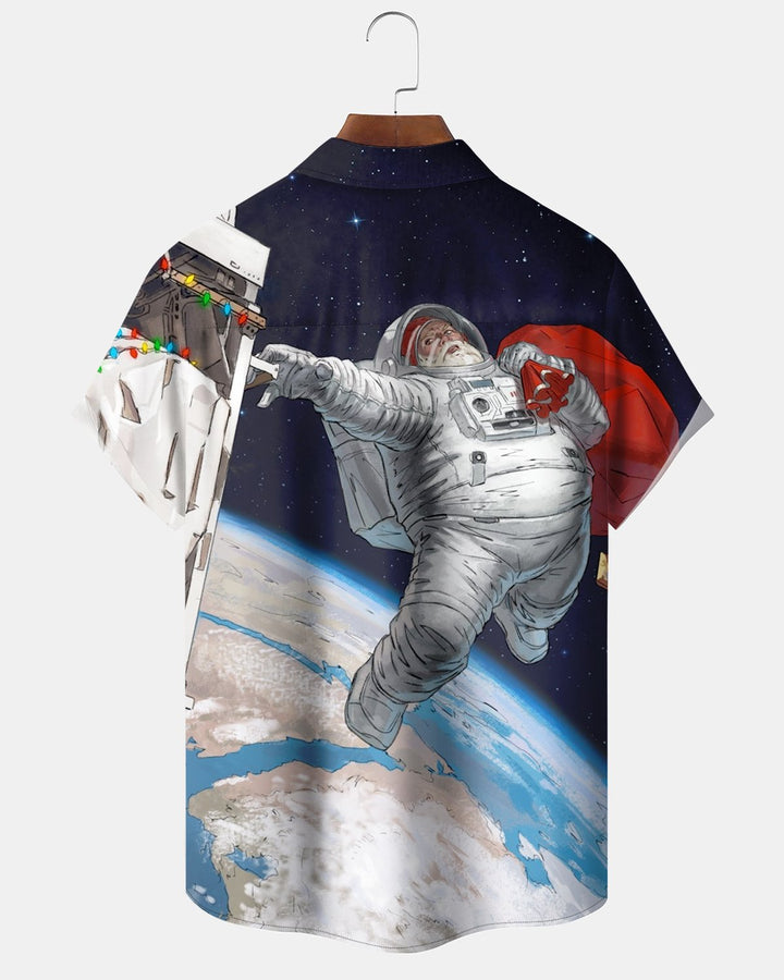 Alohadaddy® Holiday Christmas Space Santa Claus Gift Print Men&