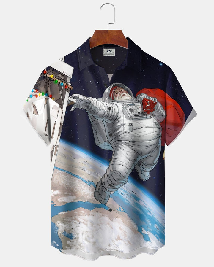 Alohadaddy® Holiday Christmas Space Santa Claus Gift Print Men&