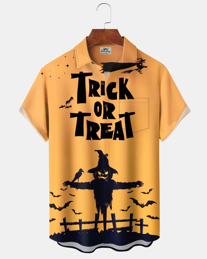 Alohadaddy® Halloween Scarecrow Trick or Treat Print Men&