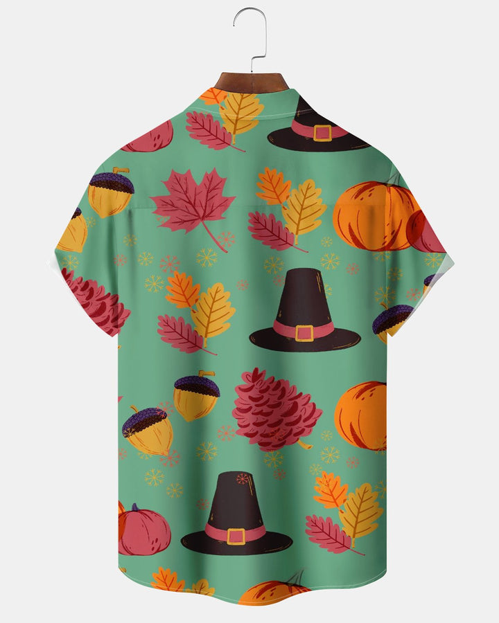 Alohadaddy® Thanksgiving Turkey and Maple Leaf Print Men&