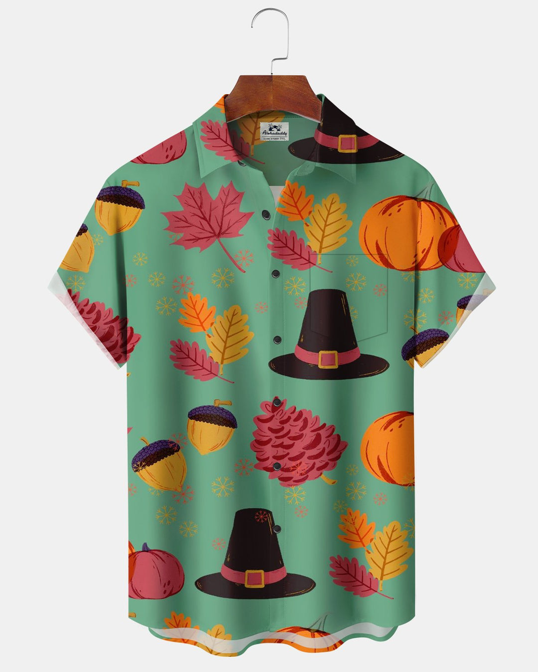 Alohadaddy® Thanksgiving Turkey and Maple Leaf Print Men&