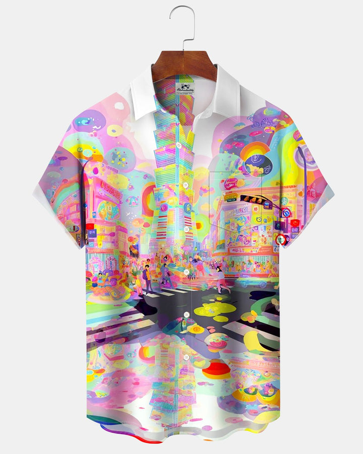 Alohadaddy® Casual Abstract Urban Art Print Men&