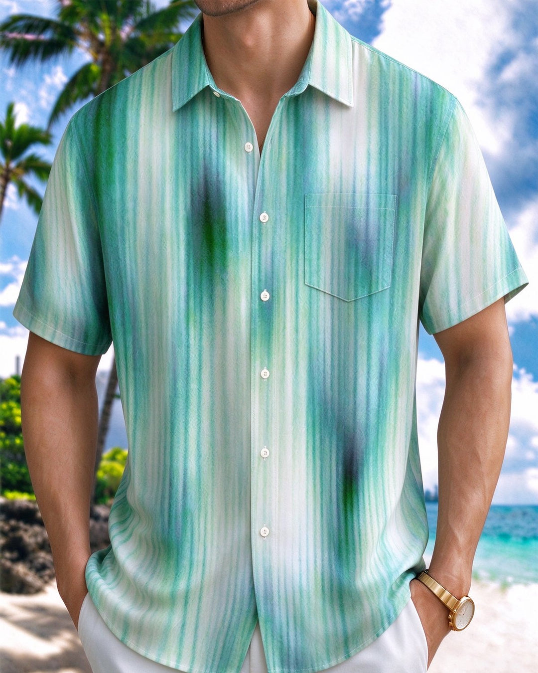 Alohadaddy® Casual Basic Abstract Art Print Men&