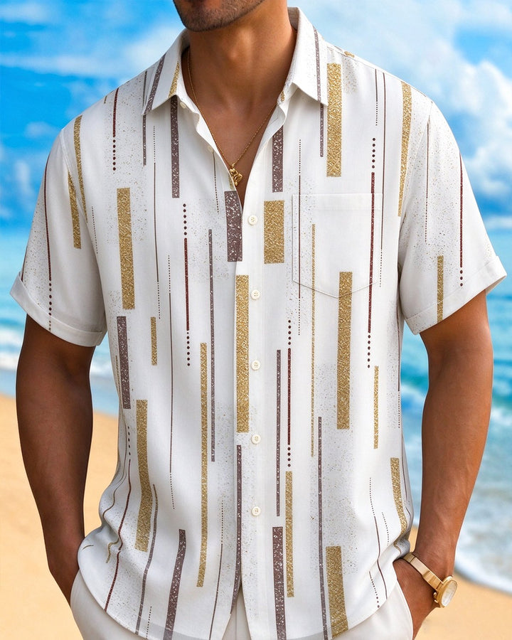 Alohadaddy® Casual Striped Polka Dot Print Men&