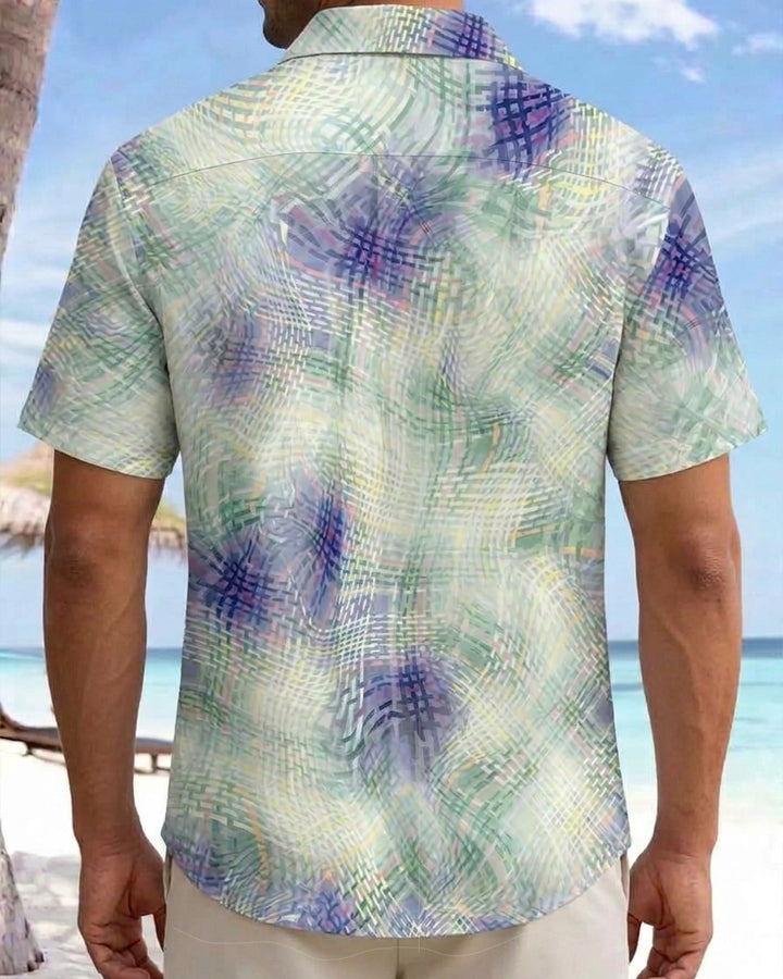 Alohadaddy® Retro Casual Abstract Art Striped Print Men&