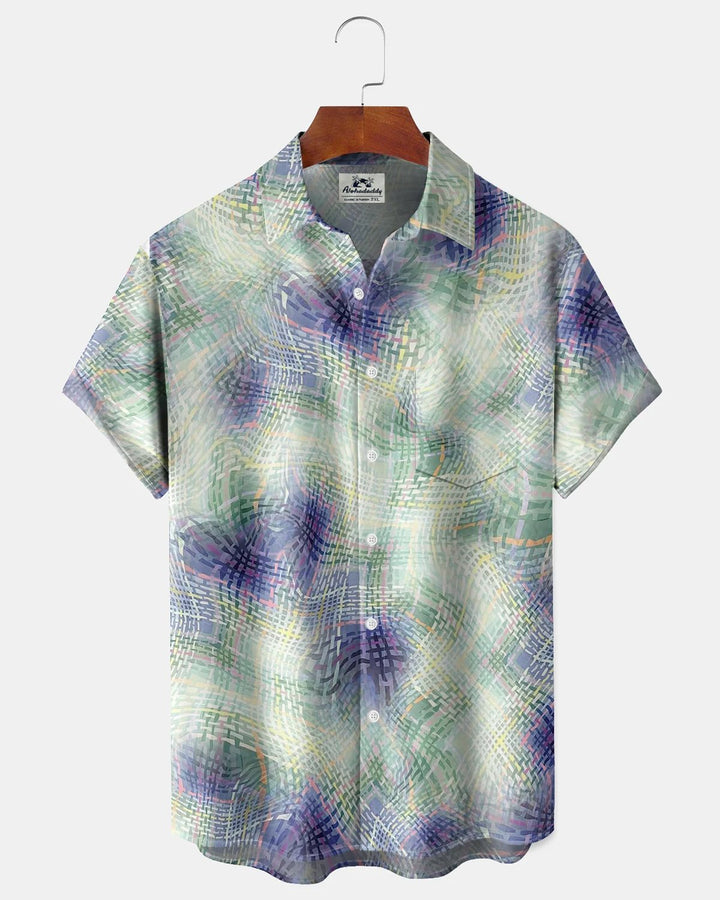 Alohadaddy® Retro Casual Abstract Art Striped Print Men&