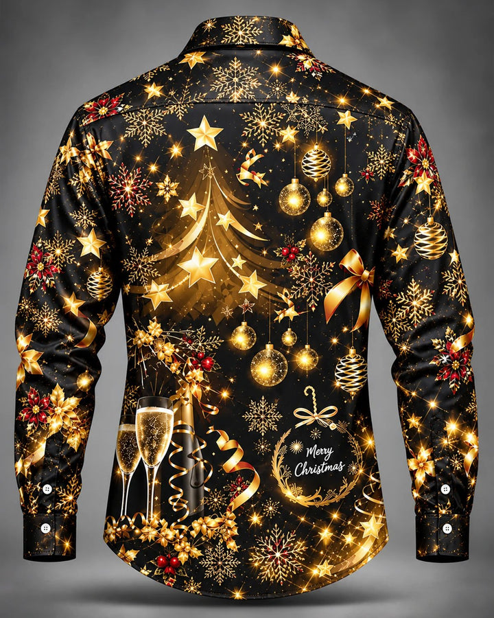 Alohadaddy® Holiday Retro Christmas Abstract Champagne Fireworks Print Men&